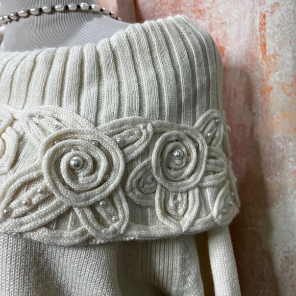 VTG📌Exclusive Style for Ladies European Wool Sweater w/Shawl Collar - Pearls - Picture 6 of 15